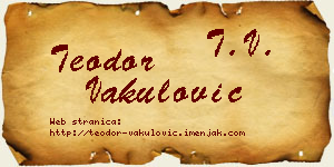 Teodor Vakulović vizit kartica